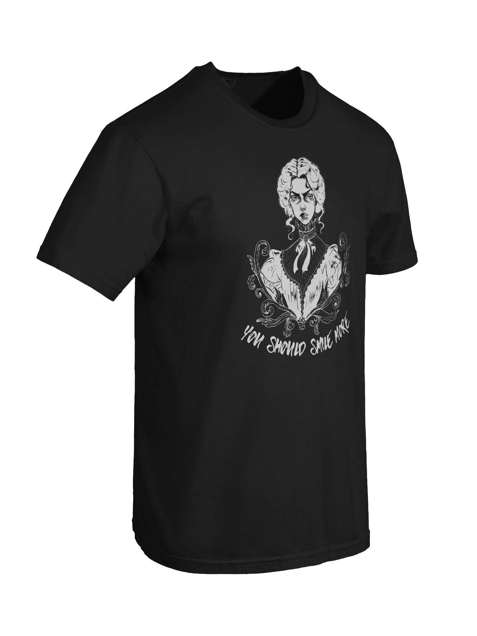 "SMILE MORE" Black T-shirt (Design #3) product image (4)