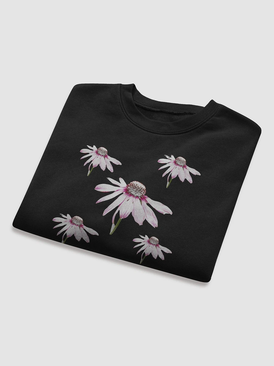 Pink Cone Flowers on a Pale Abstract Background Women's Fleece Cropped Sweatshirt product image (8)