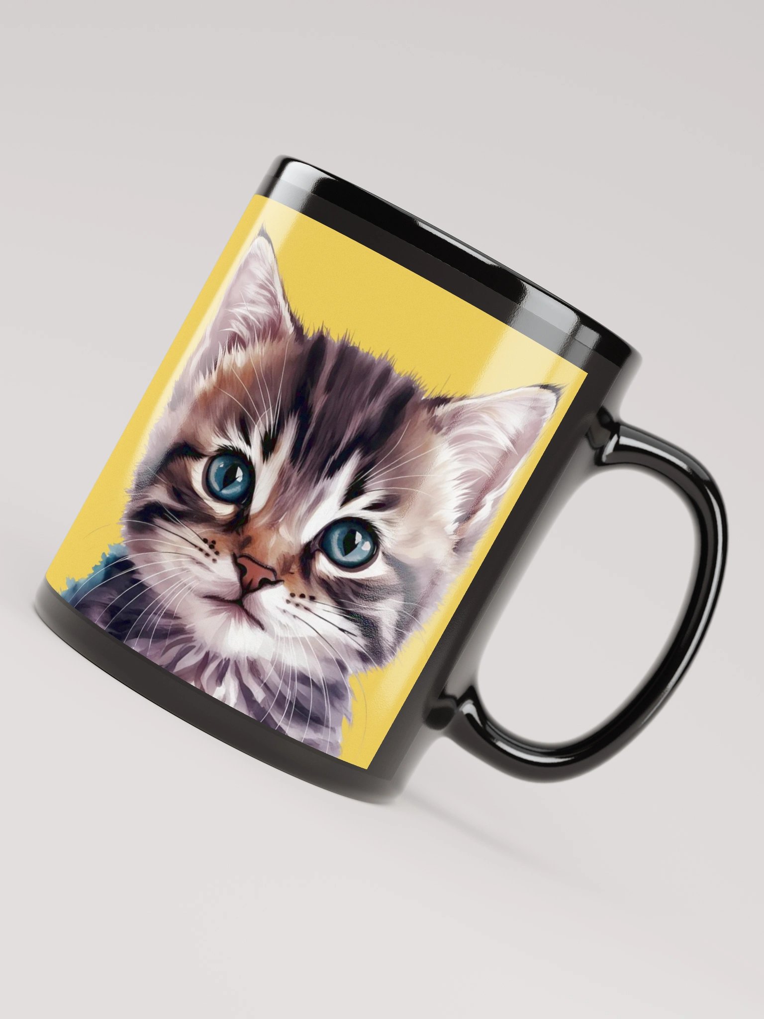Cute Cat Mug Yellow product image (8)