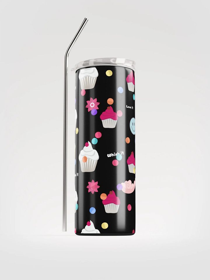 Whimsical Bakery Delight Stainless Steel Tumbler with reusable Straw, leak proof cup lid , Tumbler Mug Drinkware Flasks product image (1)