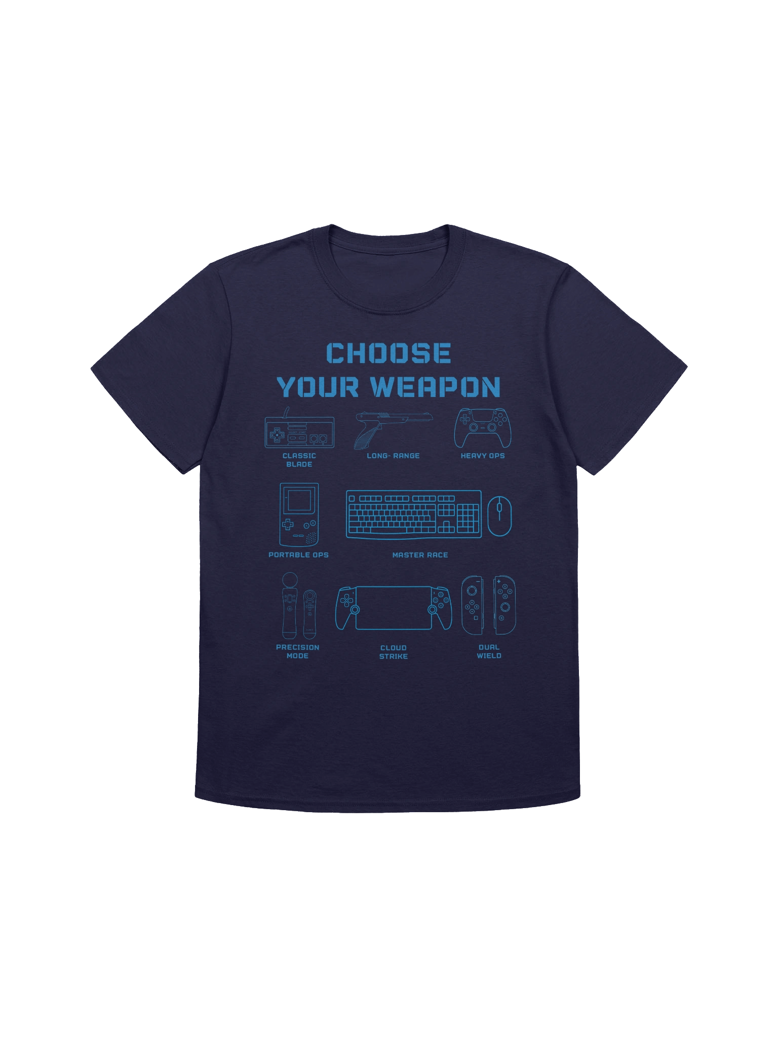 Choose Your Weapon Gaming T-Shirt | Retro Gamer Blueprint Tee product image (1)
