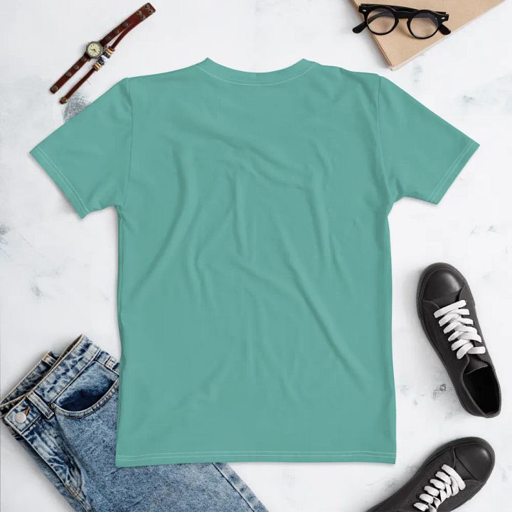 Plain Turquoise Green True Summer Women's Crewneck Polyester Heavyweight Premium T-Shirt by Treasure Pie product image (2)