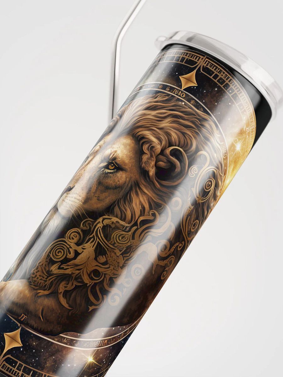 Embrace Leo's Fire with our Eco-Friendly Stainless Steel Zodiac Tumbler | Reusable Straw Included! product image (5)