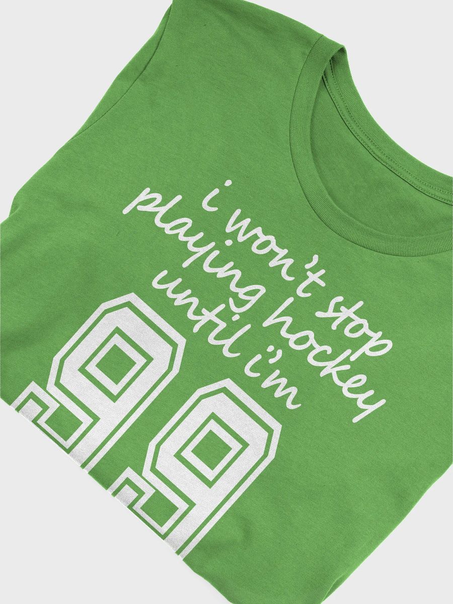 Funny Hockey T-Shirt – I Won’t Stop Playing Hockey Until I’m 99 – Beer League Hockey Shirt for Men – Gift for Hockey Players & Lifelong Puck Lovers product image (6)