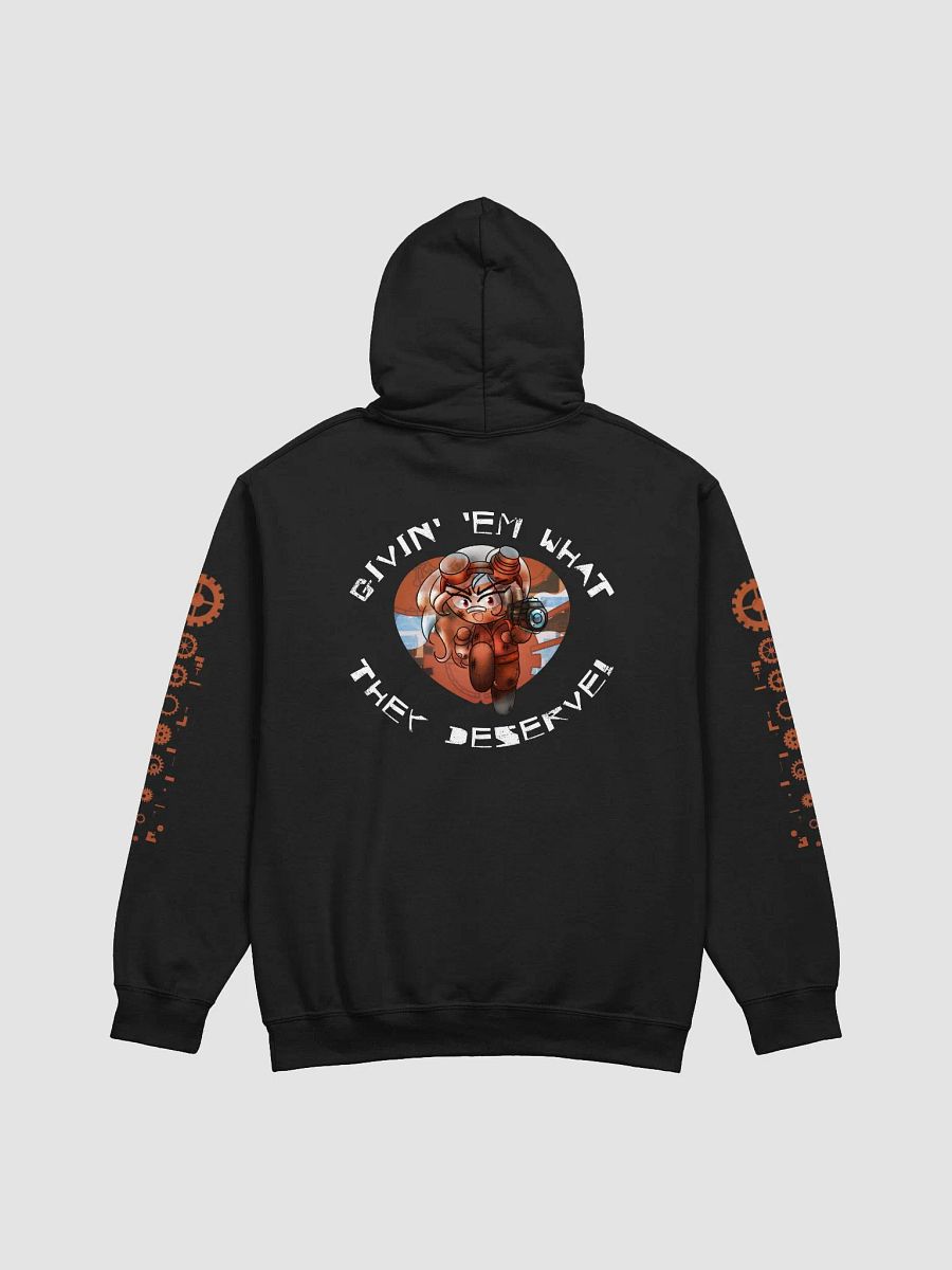 "GIVIN' 'EM WHAT THEY DESERVE!" Chibi Noure Hoodie (with white text) product image (1)