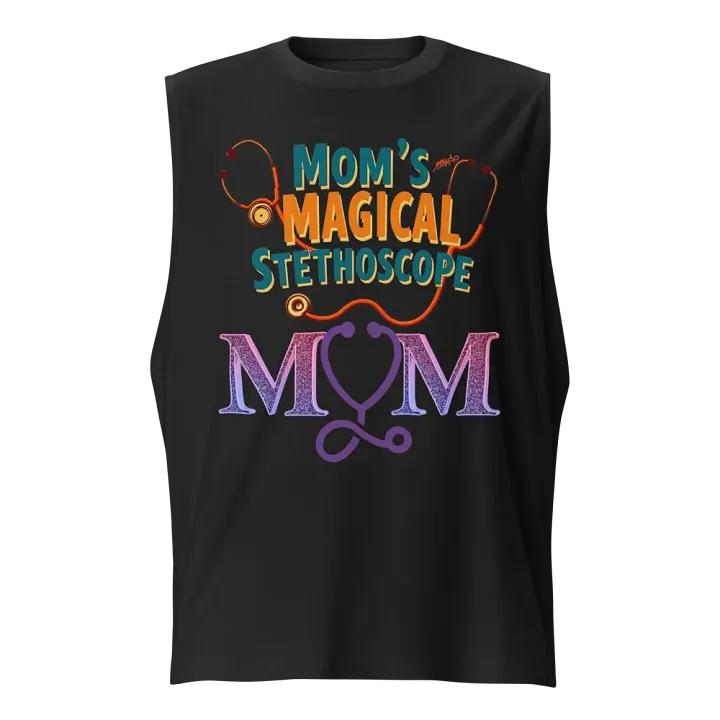 Mom's Magical Stethoscope Glittery Tank product image (1)