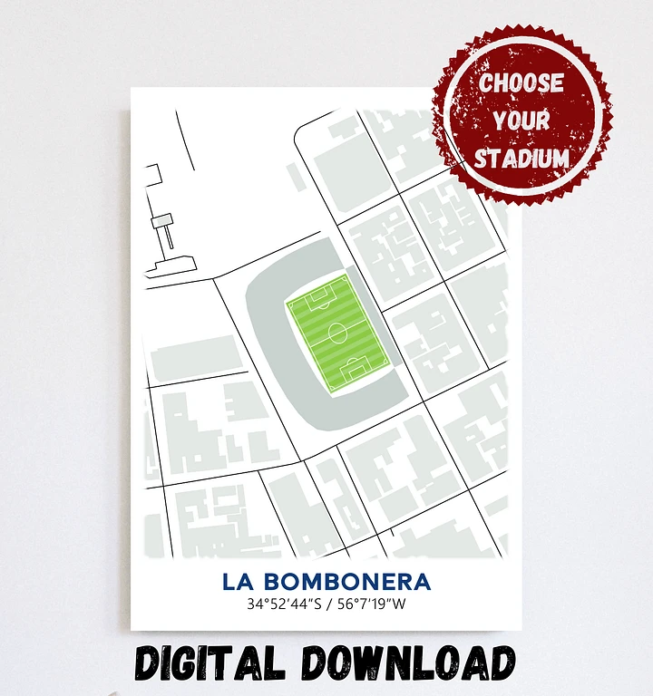 Boca Juniors Stadium Map Design Digital Download product image (1)