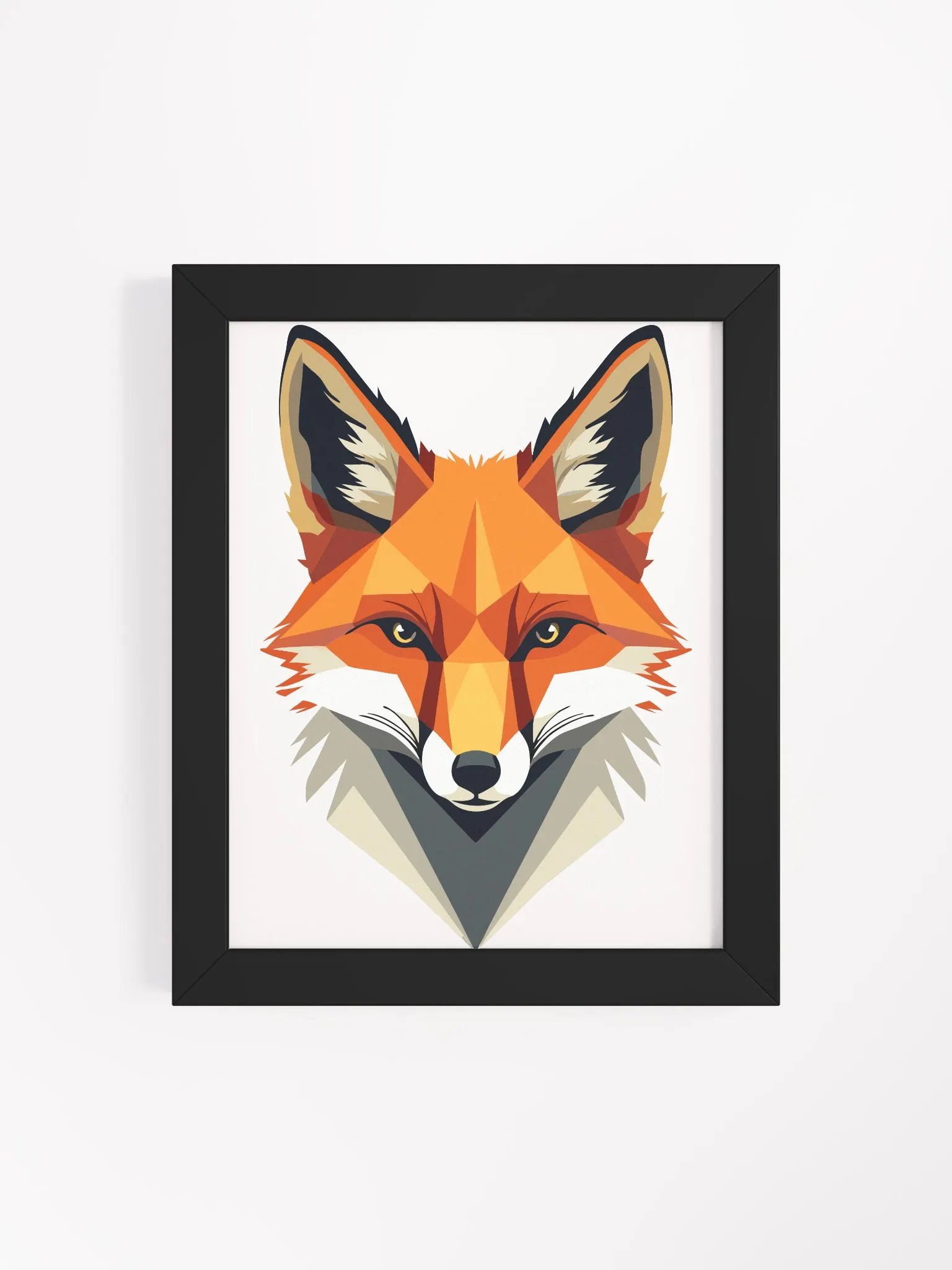 Modern Geometric Fox Head Framed Poster – Contemporary Wildlife Wall Art product image (52)