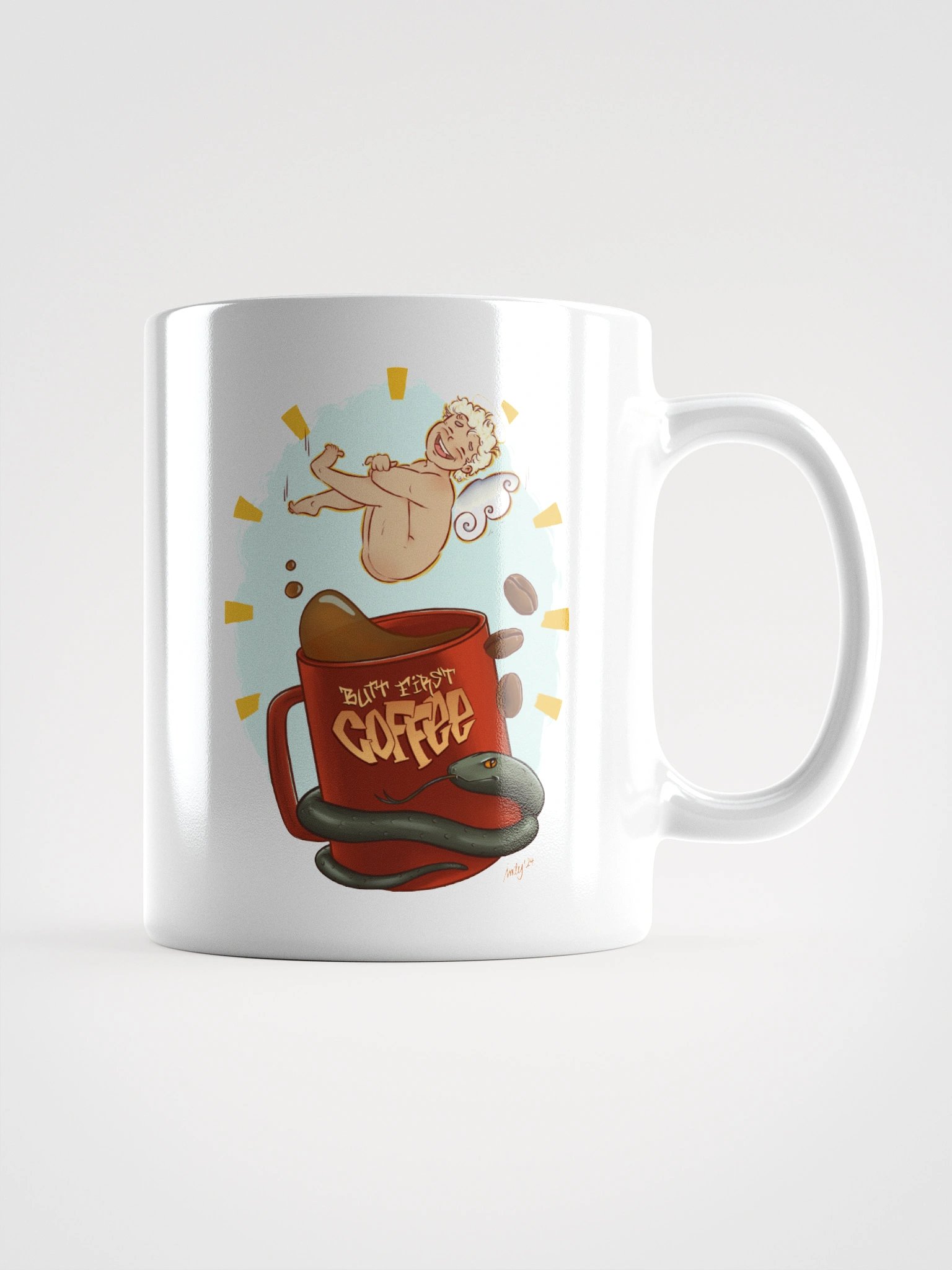 mug : butt first coffee | angel & snake edition product image (6)