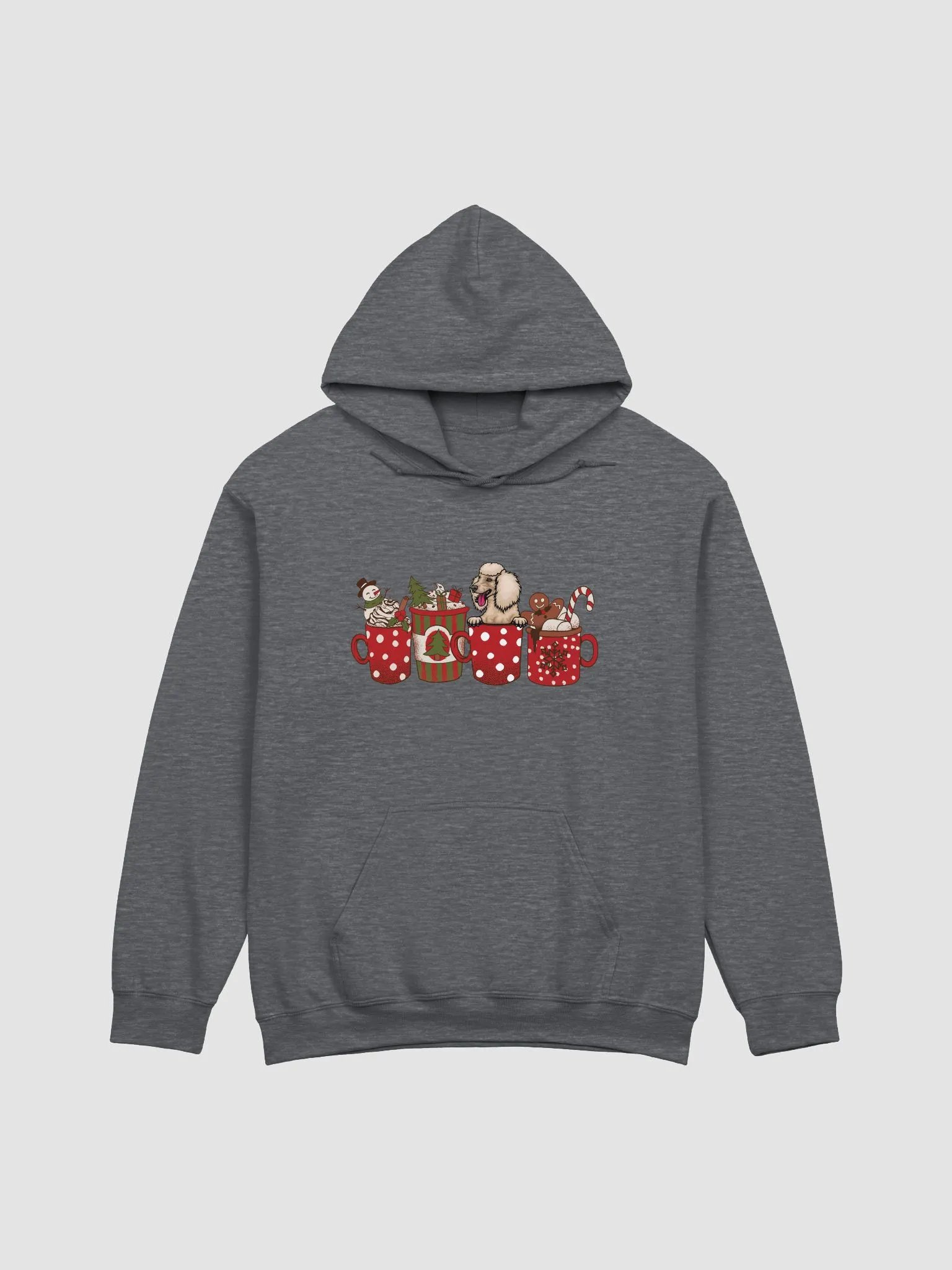Cute Poodle in a Christmas Cup Hooded Sweatshirt | Funny Christmas Pup in a Cup product image (4)