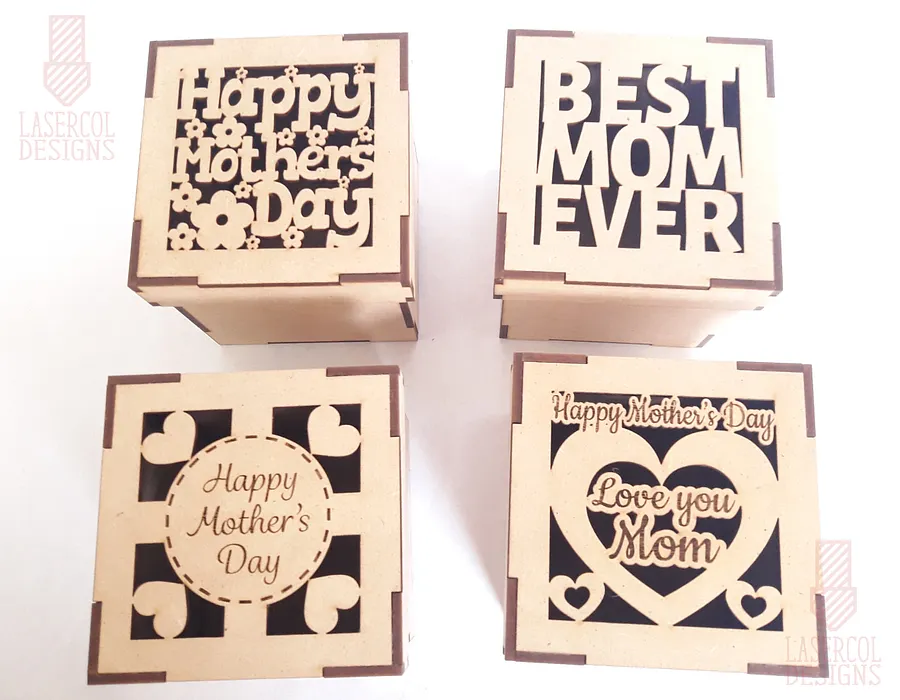 Mother's Day Gift Box (4 Styles) - Laser Cut Files product image (10)