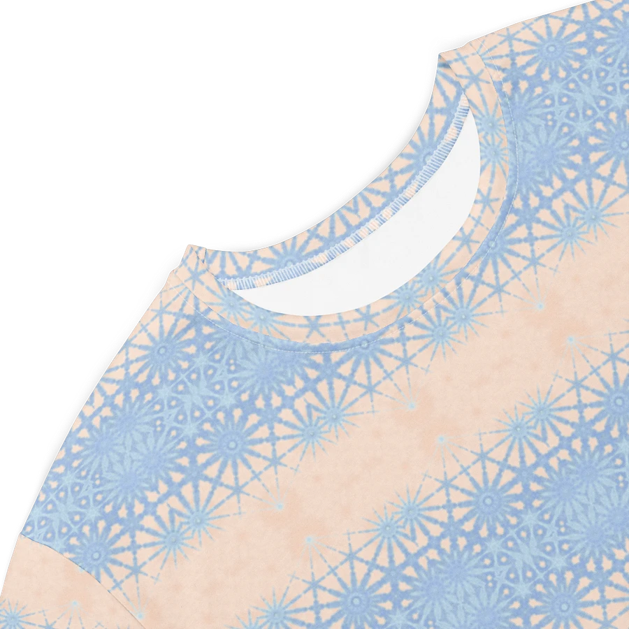 Abstract Subtle Dusky Blue and Peach Ladies T Shirt Dress product image (5)