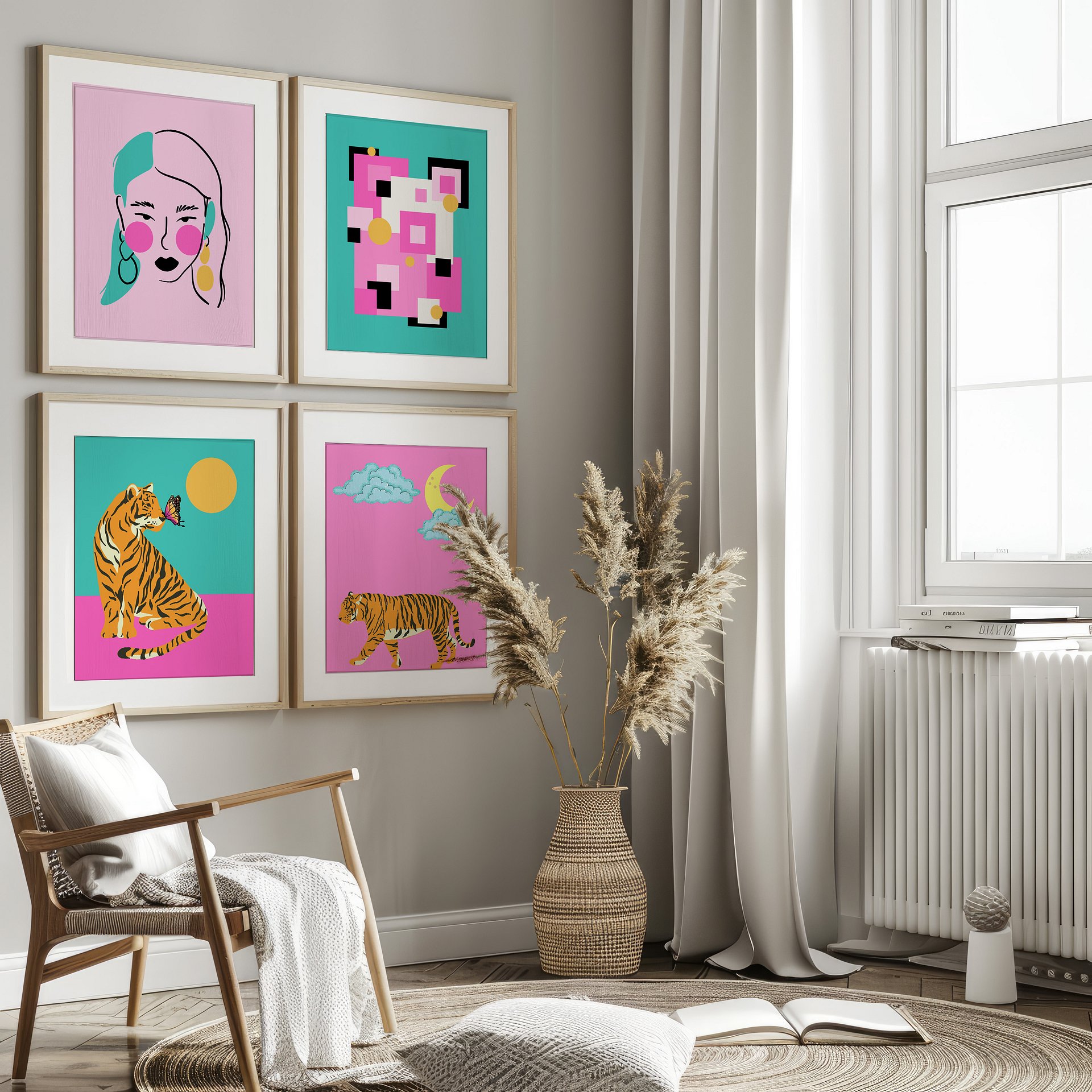 Funky Evil Eye Gallery Wall Set of 8 DIGITAL Prints product image (3)