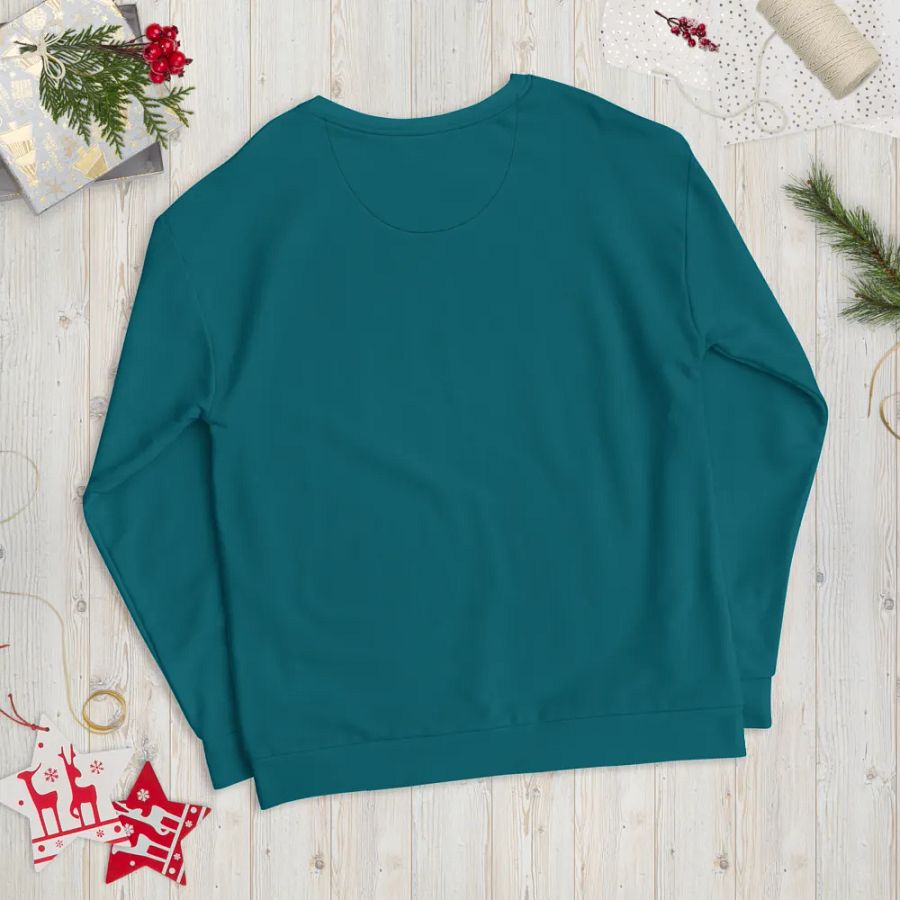 Plain Teal Blue True Summer Unisex Recycled Polyester Heavyweight Premium Sweatshirt by Treasure Pie product image (12)
