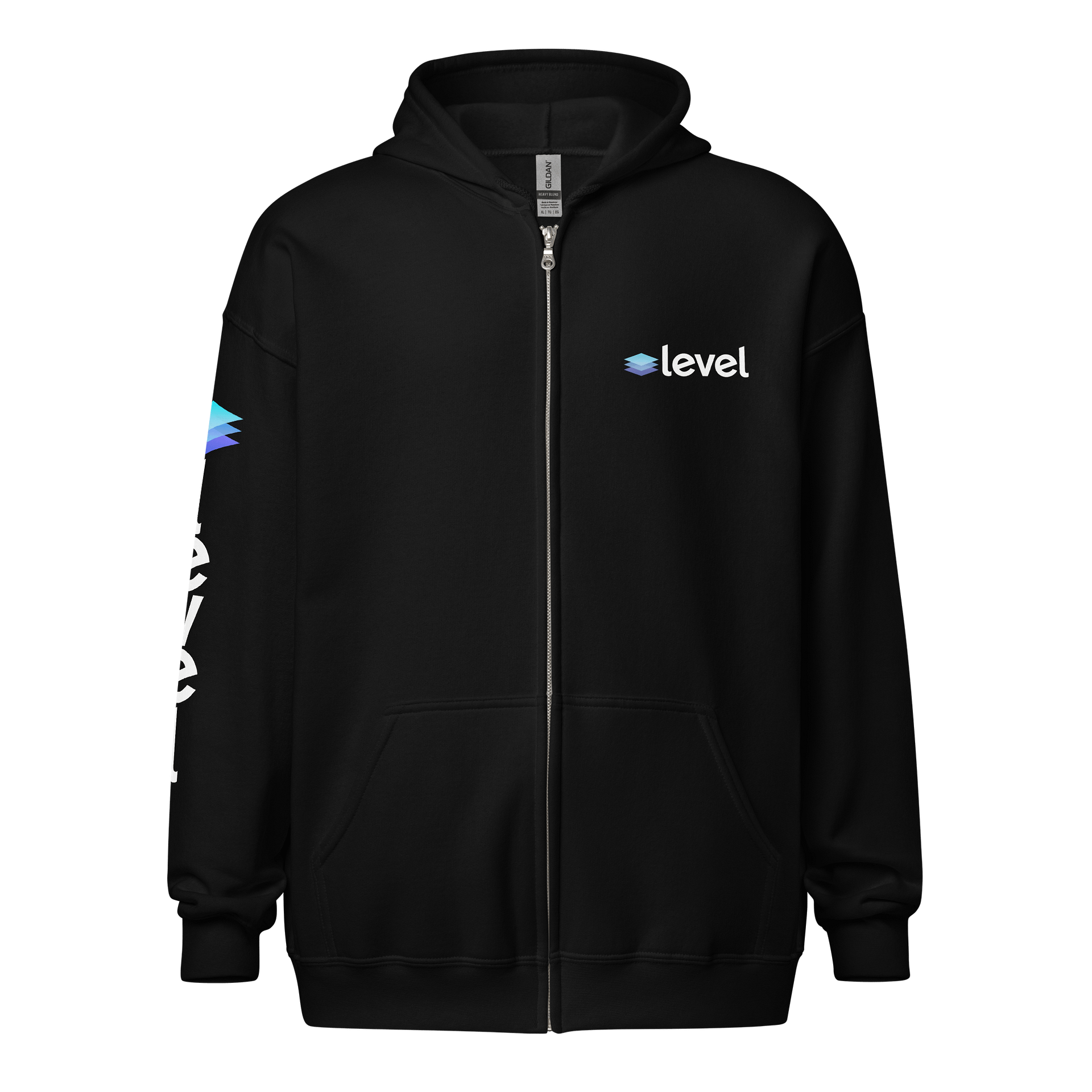 Level Zip Hoodie - Dark (Sleeve Print) product image (1)