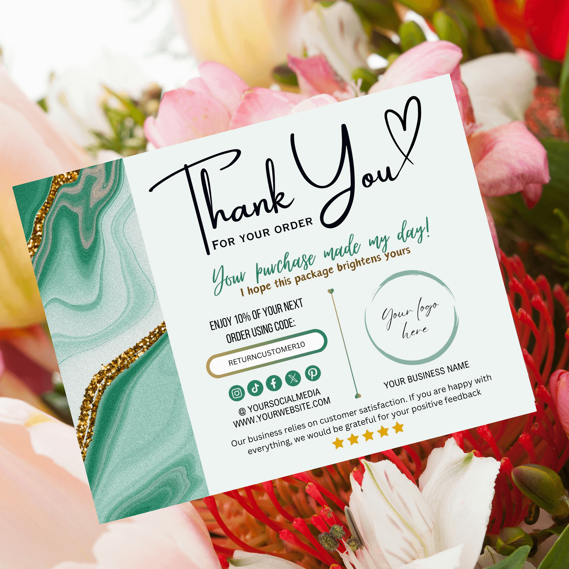 Esmeralda - Thank You Card Template product image (4)
