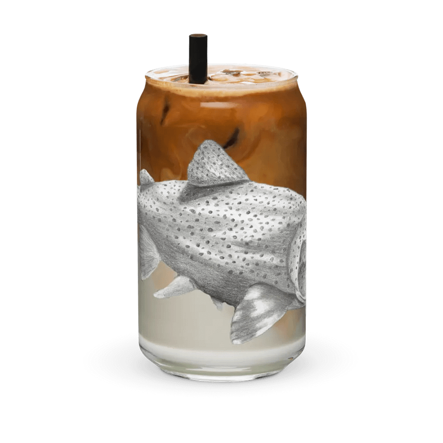 Trout Drawing Glass Can Cup product image (36)