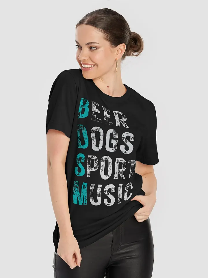 Beer Dogs Sports Music T-Shirt – Funny Teal Shirt Gift for Men and Women product image (2)