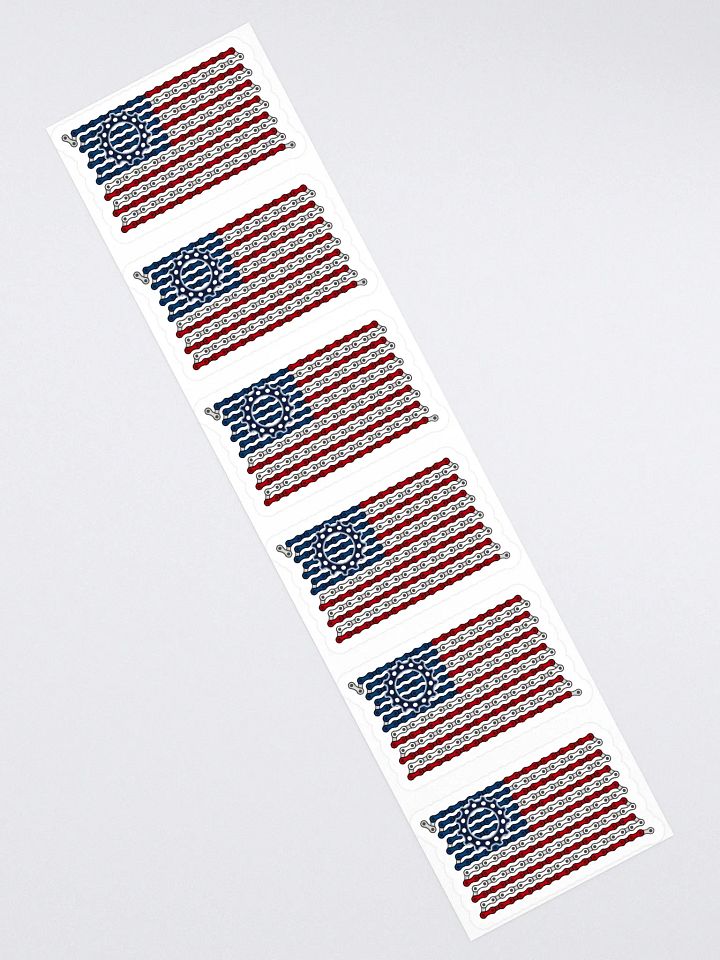 USA Betsy Ross Bike Chain Flag Sticker 6 Pack product image (1)