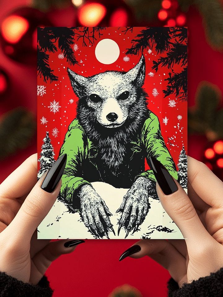 Retro Wolfy Christmas Cards Pack of 10 • 5×7 product image (1)
