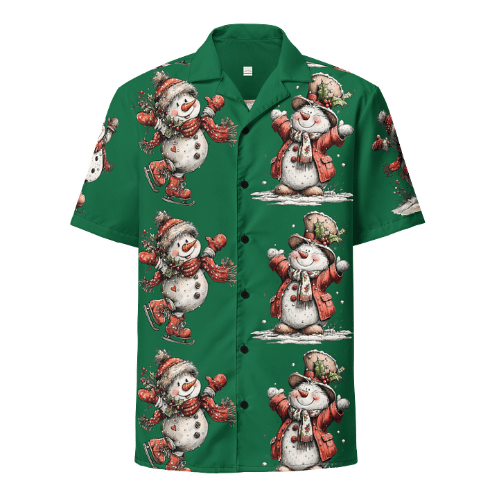 Ugly Sweater Style Snowman Button Up Shirt product image (1)