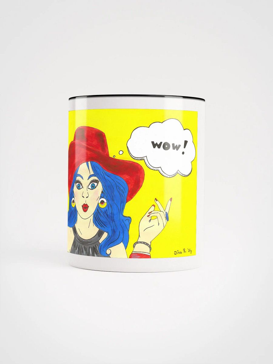 Pop art girl (art by Dina R.) acrylic painting picture - Ceramic Mug with Color Inside product image (26)