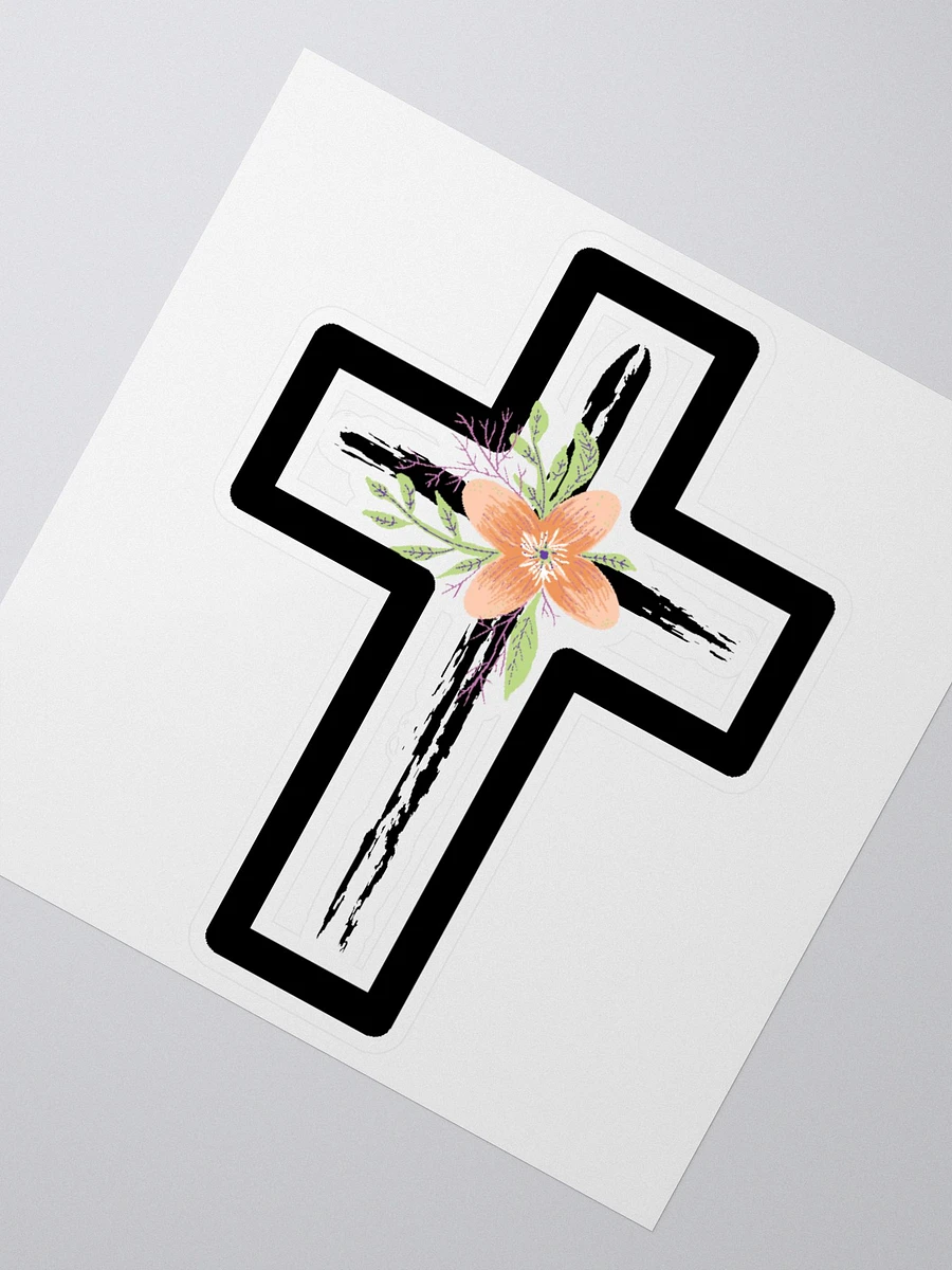 Floral Black Cross With Boarder Sticker product image (1)