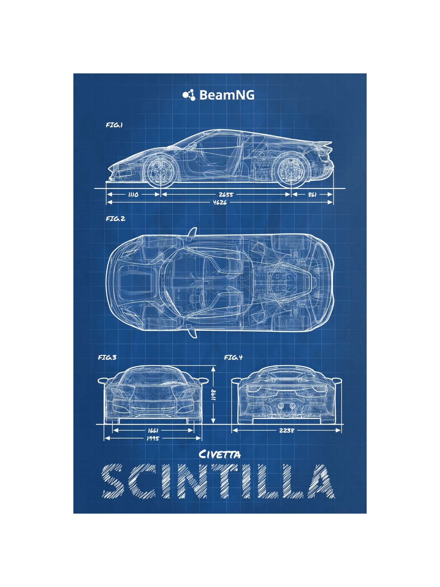 Civetta Scintilla Blueprint Poster product image (2)