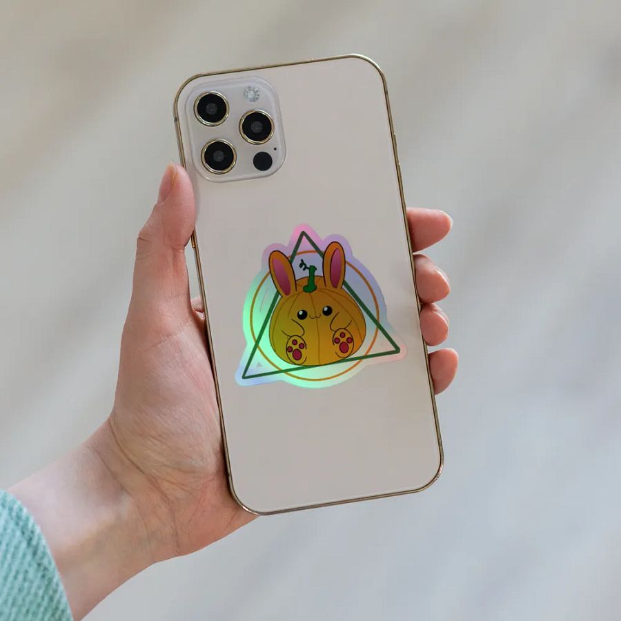 Bunny Pumpkin Holographic Sticker Sheet product image (8)