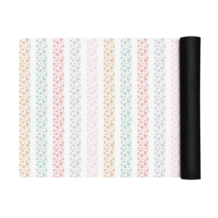 Colorful Pastel Heart Shaped Stripes Yoga Mat by Treasure Pie product image (4)