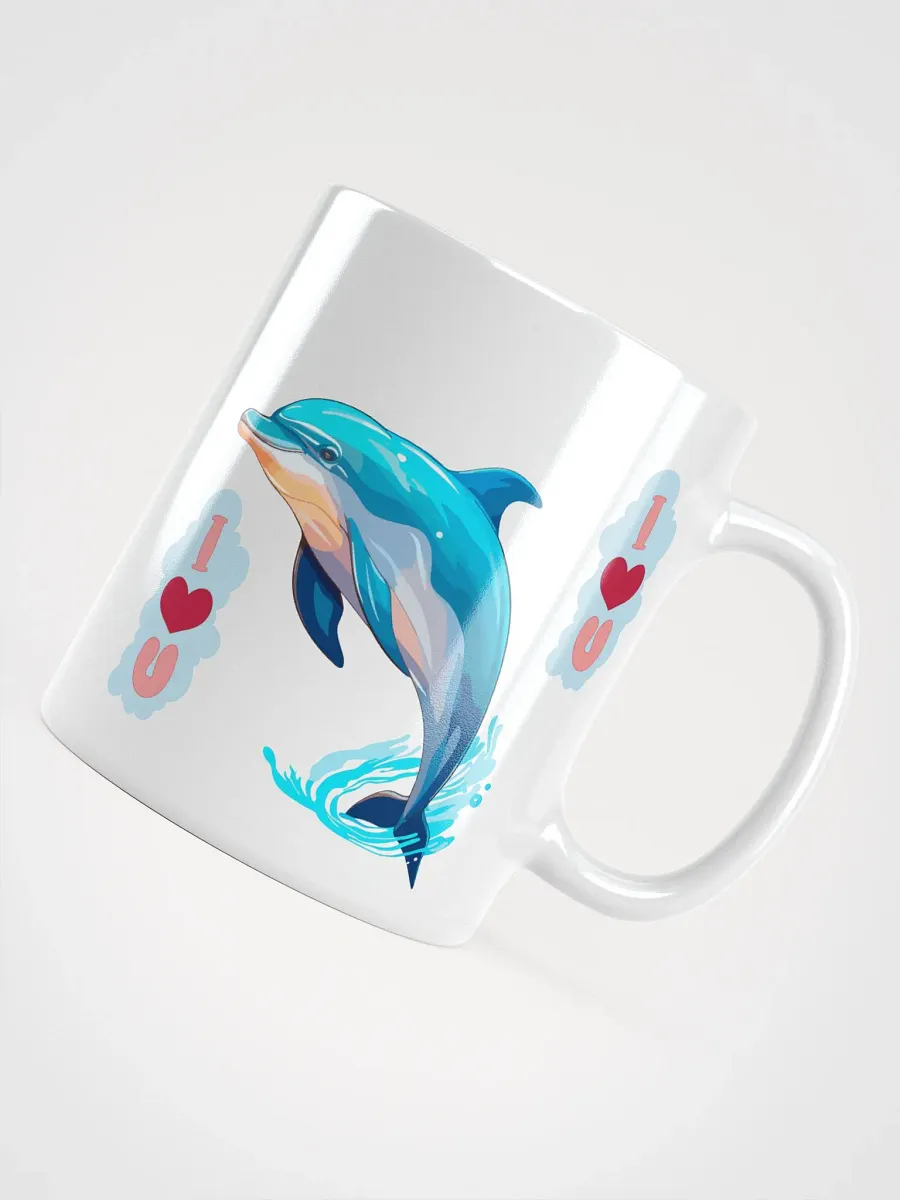 White Glossy Mug Dolphin product image (4)