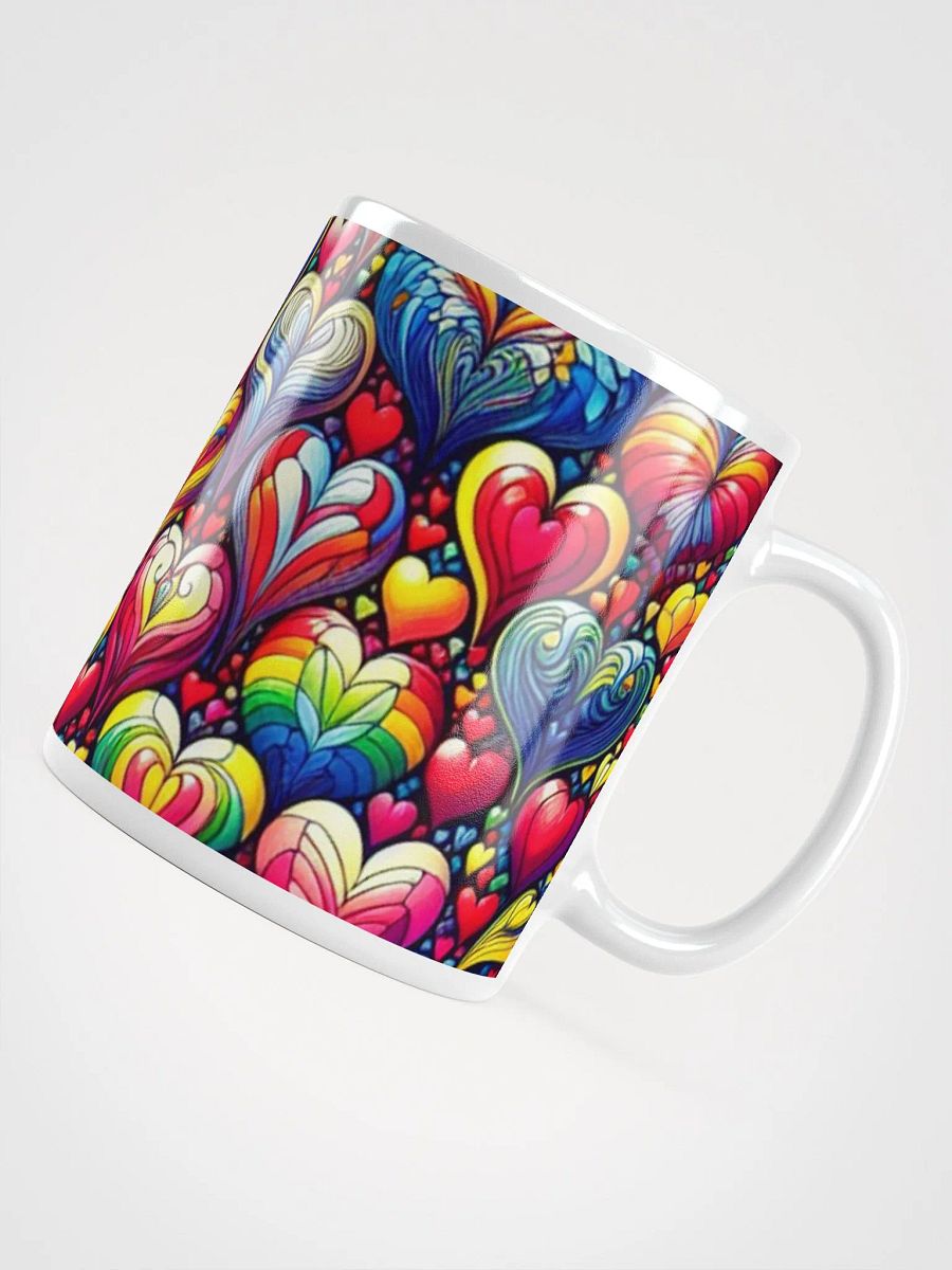 Vibrant Technicolor Hearts Ceramic Mug product image (5)