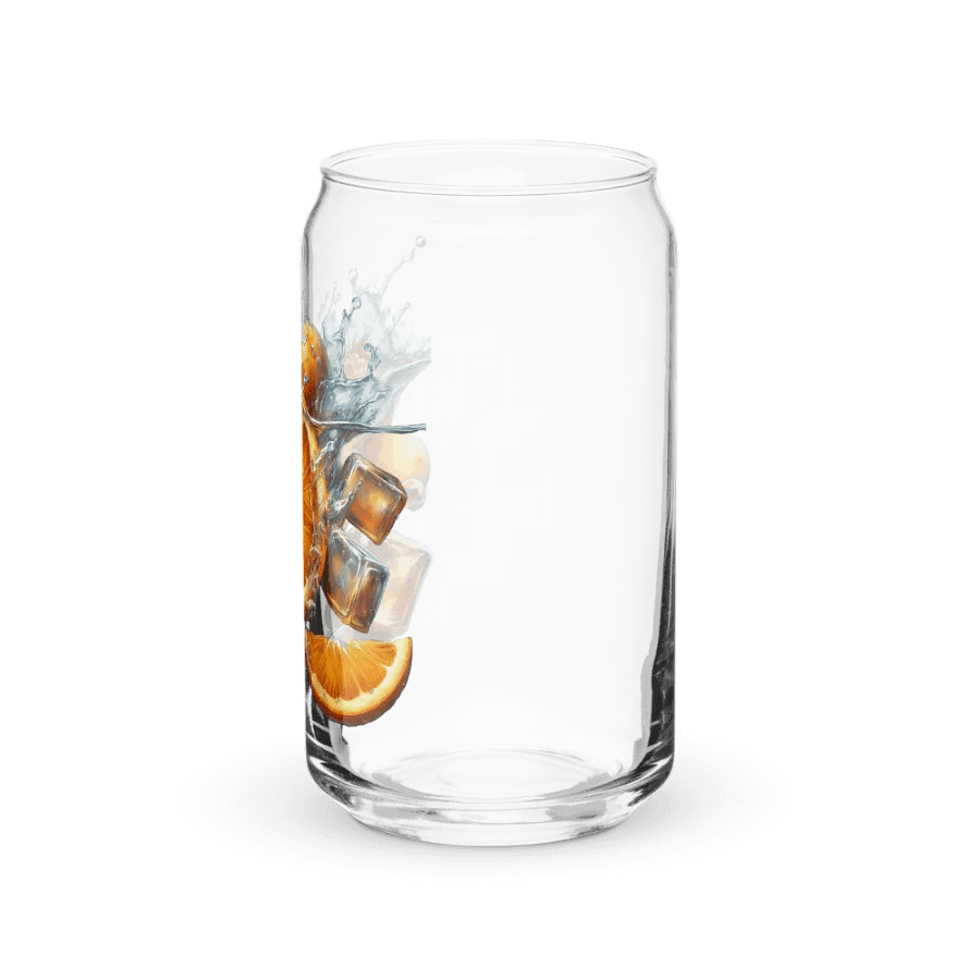 Orange fruit slices floating in the water, water and ice cubes design_03-Can-Shaped Glass product image (9)