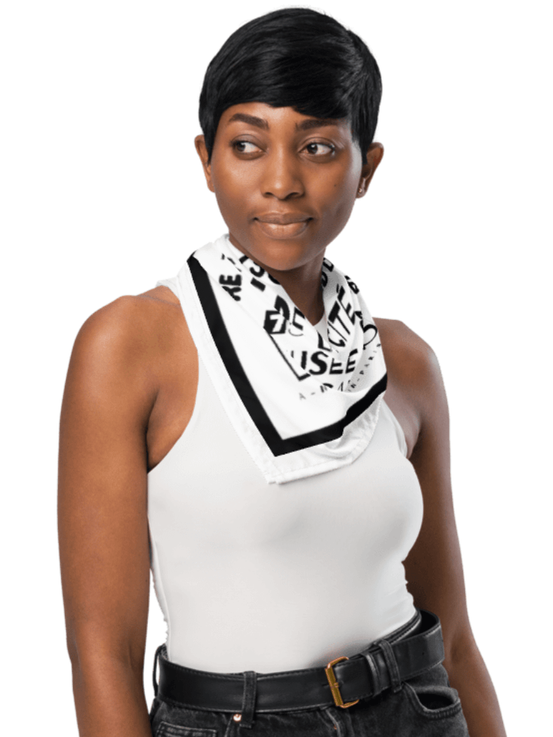PARIS WORDS - BANDANA SMALL SCARF B&W product image (11)