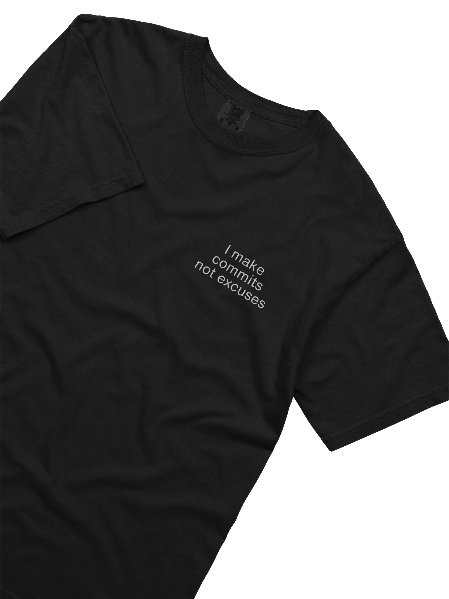 “I Make Commits, Not Excuses” Comfort Colors Heavyweight Tee – Developer Edition product image (5)