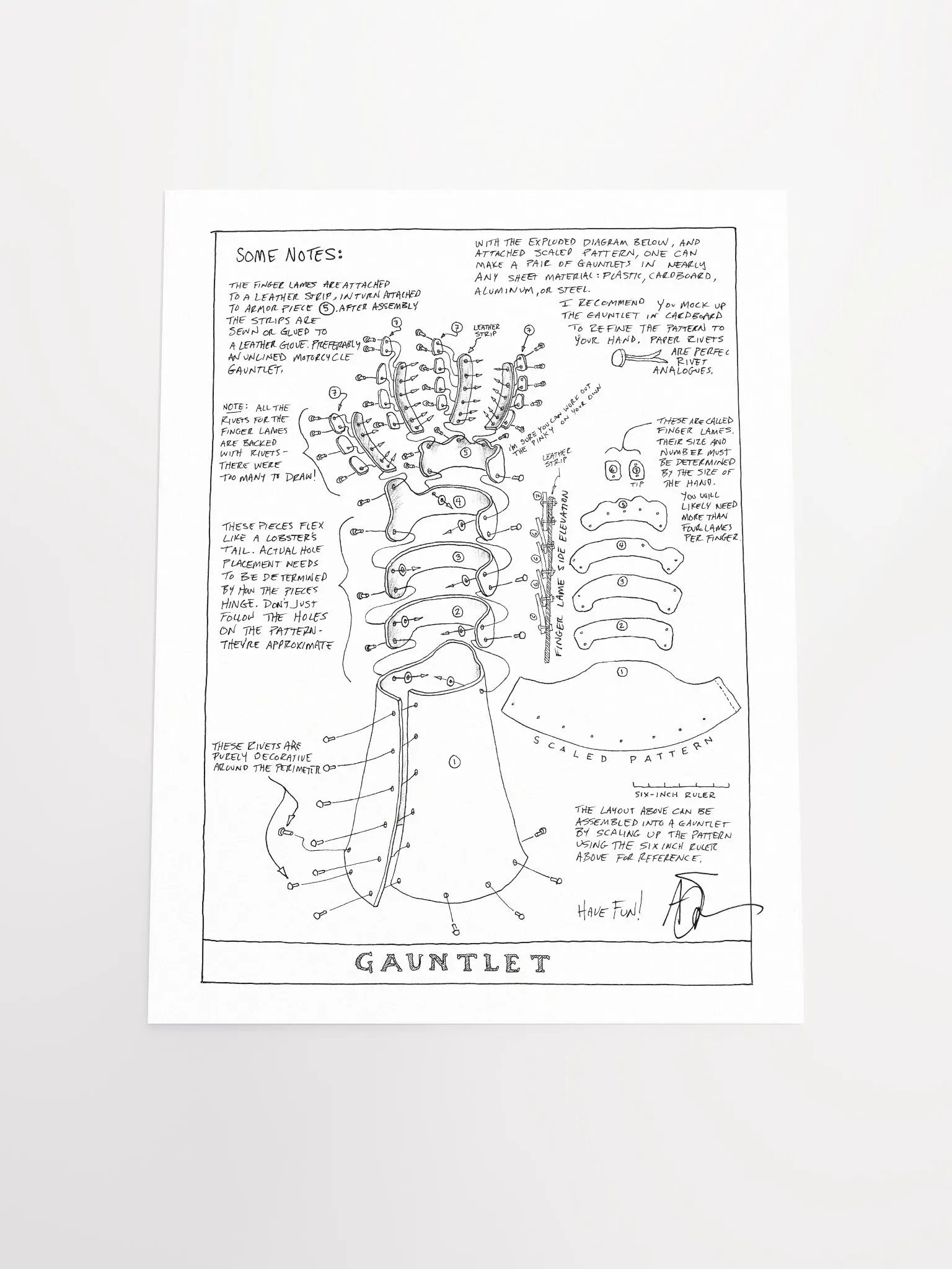 Adam Savage's Gauntlet Sketch Poster product image (4)
