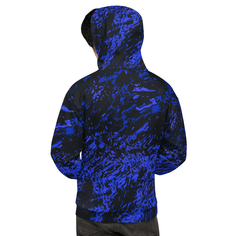 Dark Purple and Black Marble Effect Unisex All Over Print Hoodie product image (9)