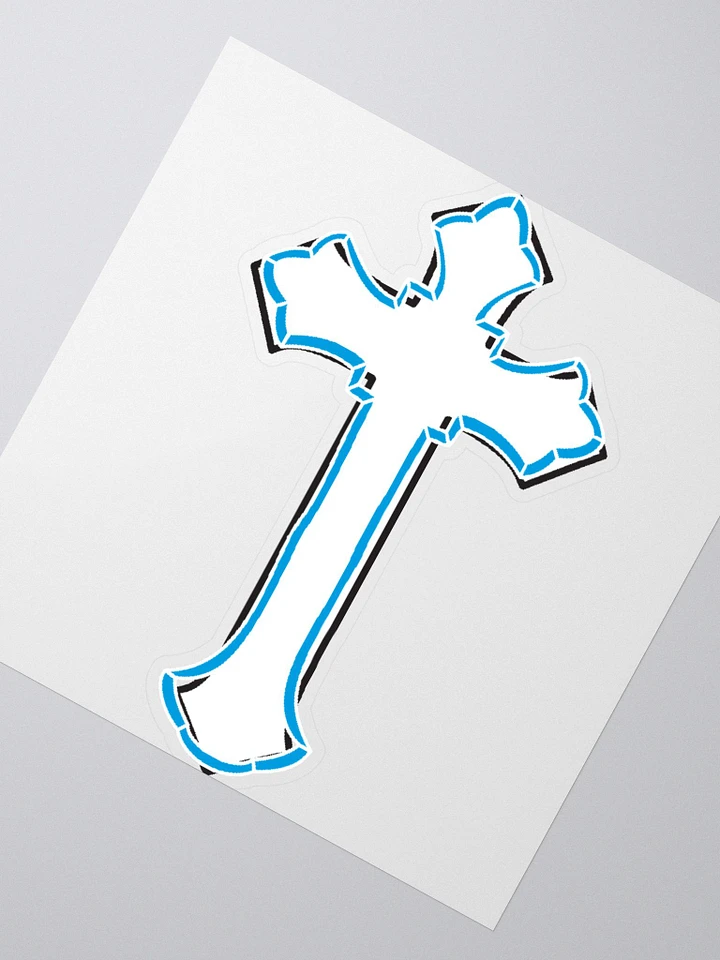 Blue & White Cross Sticker product image (1)