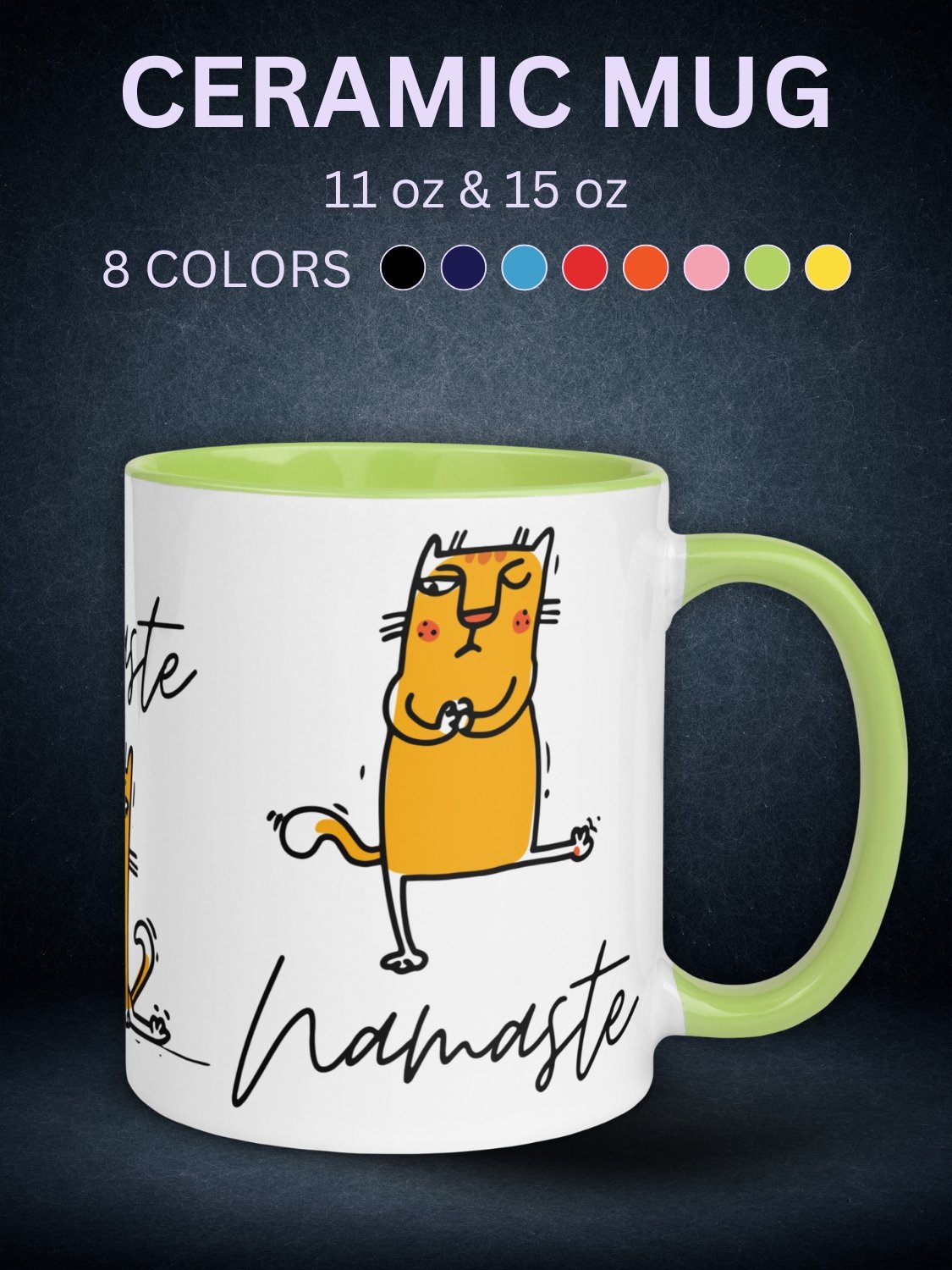 Namaste Funny Yoga Cat Ceramic Mug product image (4)