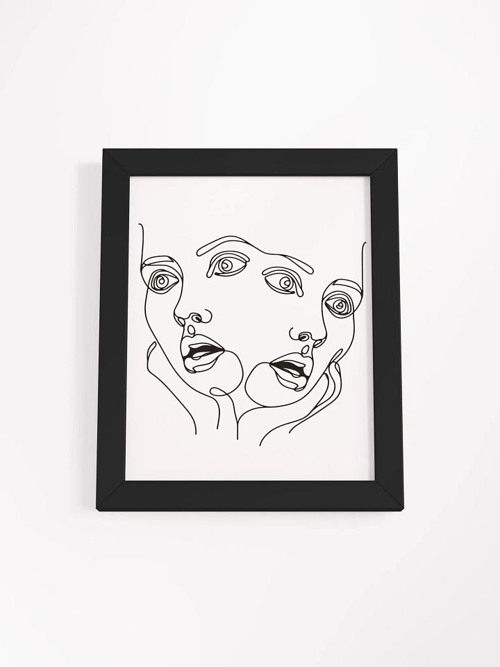 Shocked Female Faces Line Art Design Matte Poster product image (6)