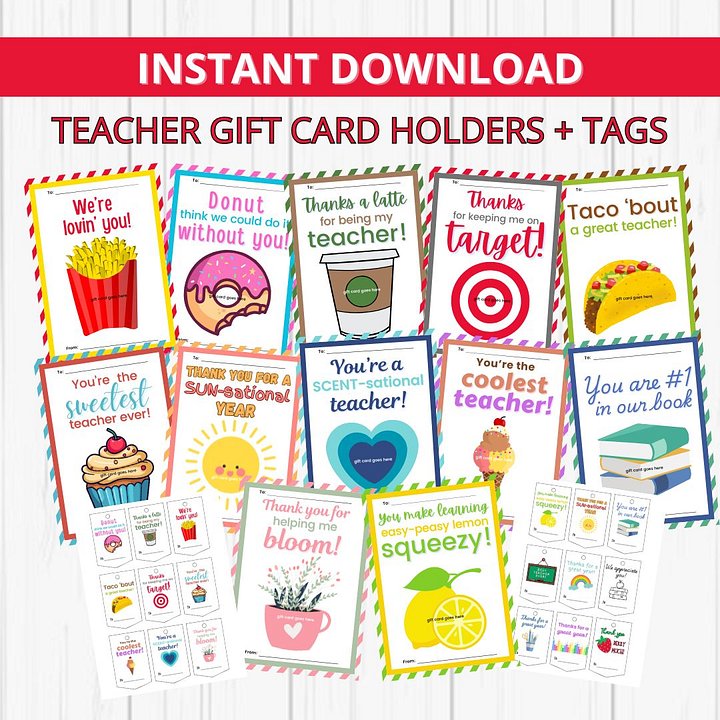 Teacher Appreciation Gift Card Holders & Gift Tags product image (1)