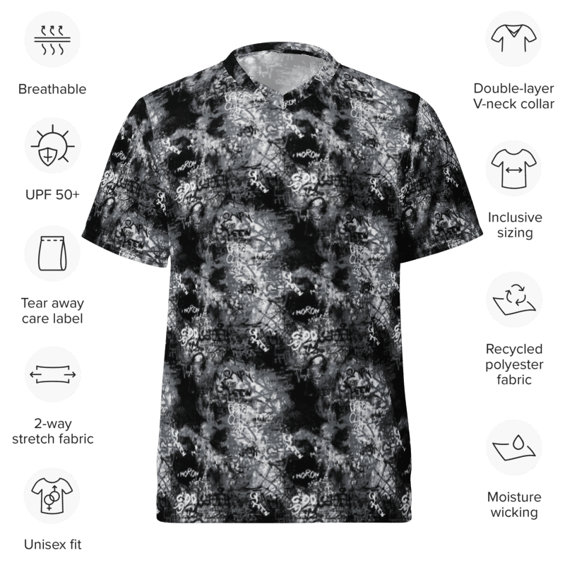 Black and White Graffiti | Recycled Unisex Sports Jersey product image (5)