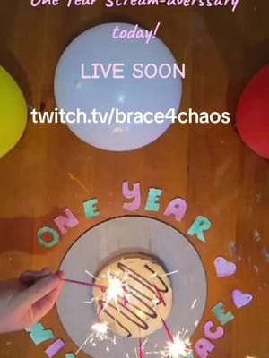 One Year With Brace | Kicking off today's steam in 40 minutes over on the purple app 💜  What a year it's been! 🥰 #streamaversary #twitchstreamer #anniversary #fyp 