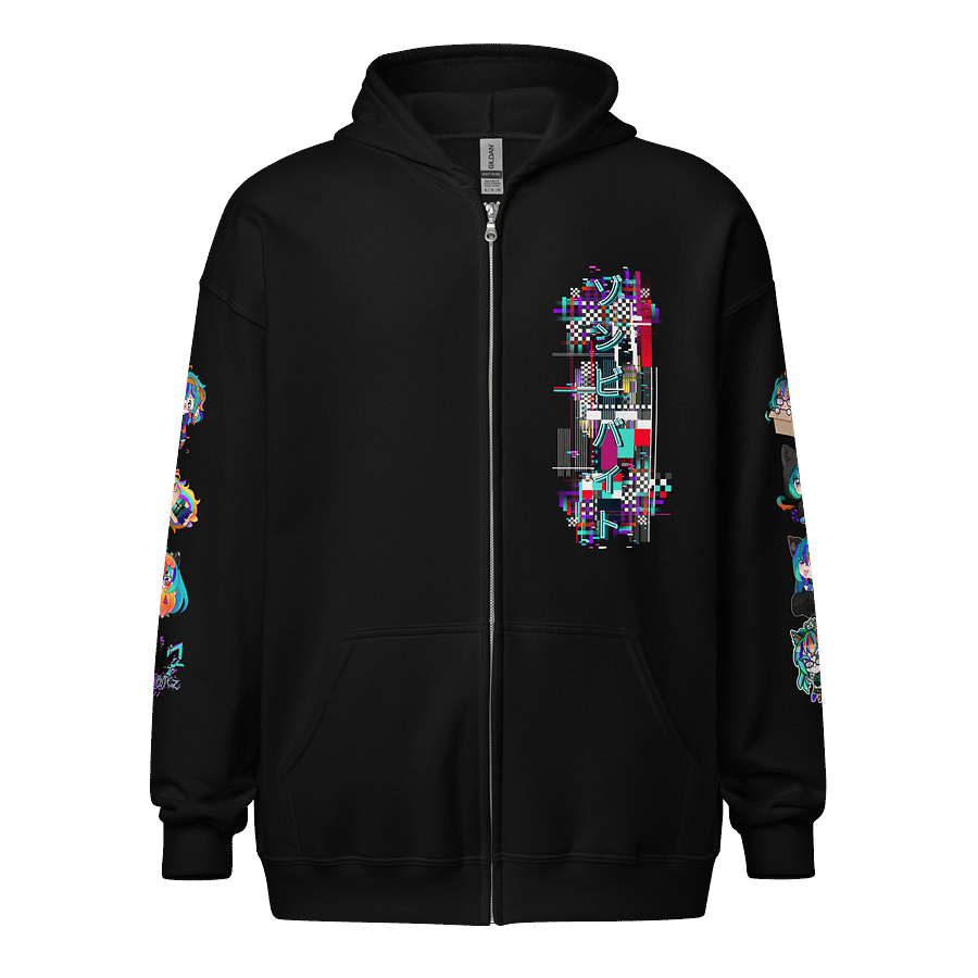 glitch stamp zip up hoodie product image (1)