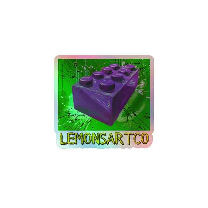 POP Brick (Purple Brick/Green Background) Holographic Sticker product image (1)