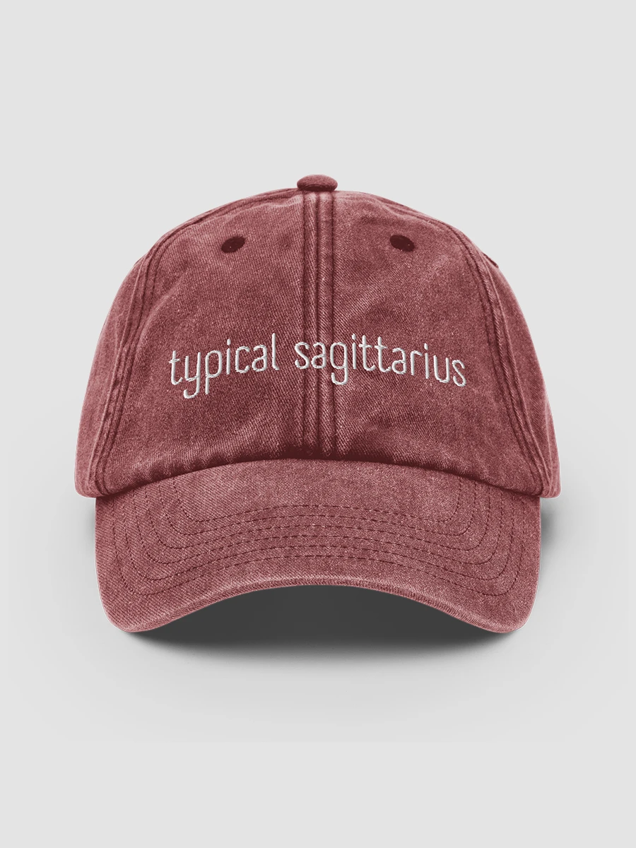Typical Sagittarius White on Red Vintage Wash Dad Hat product image (2)