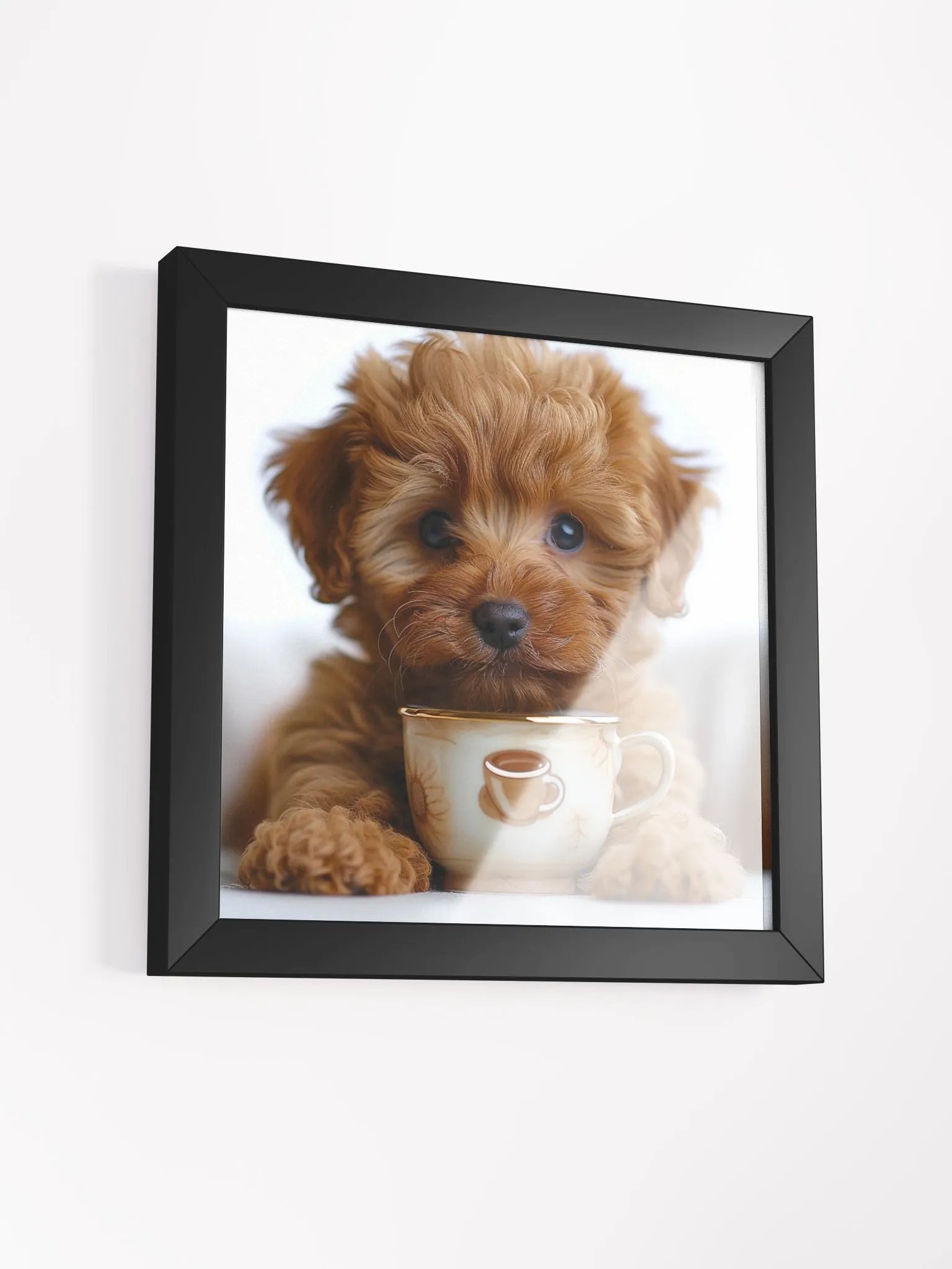 Coffee Lover Cute Cavapoo / Goldendoodle Puppy Art product image (2)