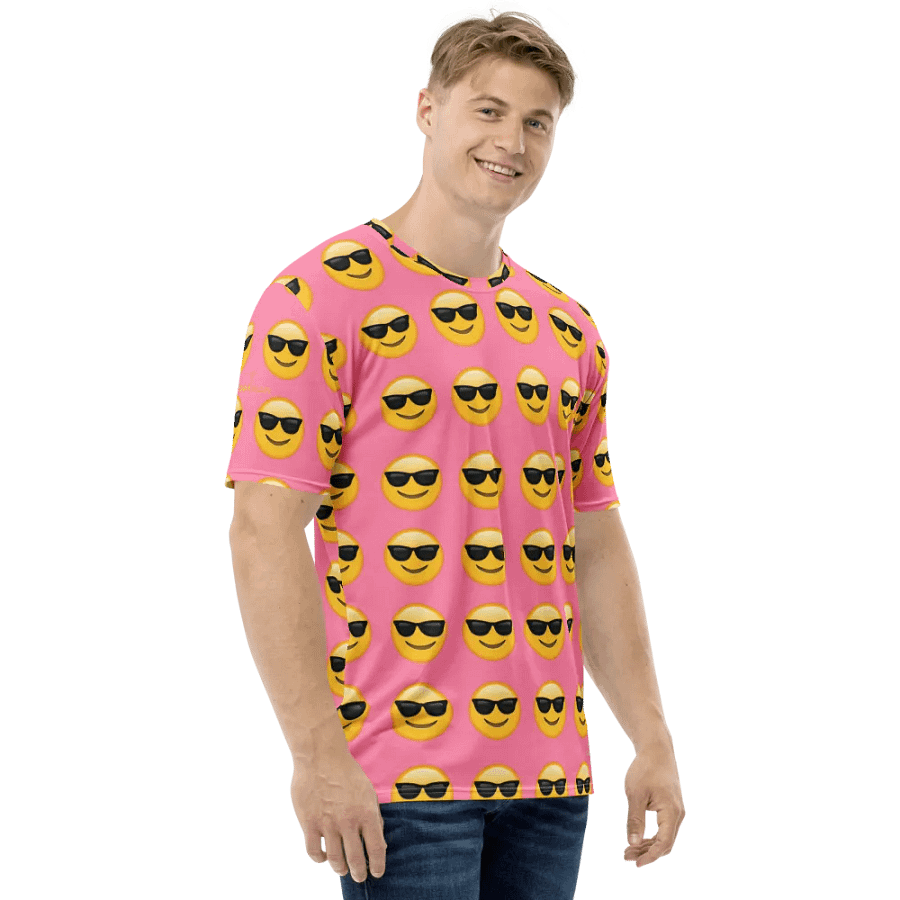 Cool Emoji - Pink - All-Over Print Crew Neck T-Shirt product image (4)