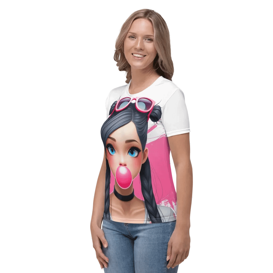 Kawaii Bubblegum Girl T-Shirt - Y2K Style All-Over Print product image (3)