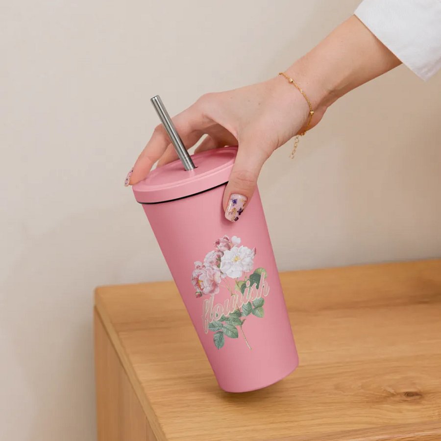 Flourish Rose Insulated Tumbler product image (11)